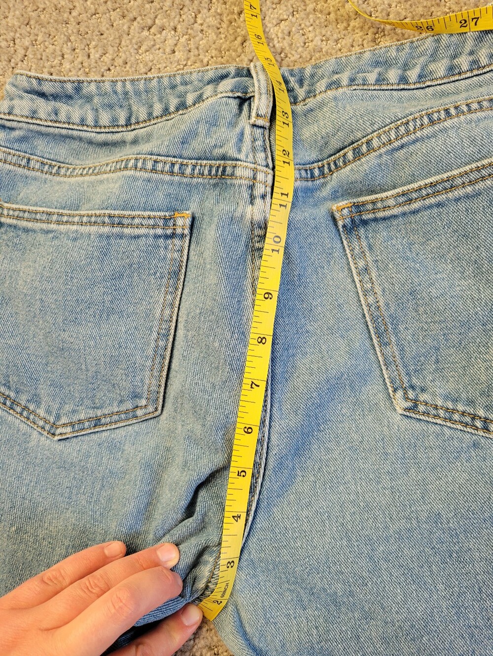 PacSun High Rise Straight Leg Jeans Light Wash Cotton Denim 26 Small - Picture 5 of 12